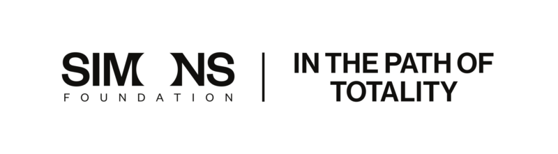 The logo of the Simons Foundation and the In the Path of Totality initiative.